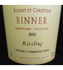 Alsace Audrey et Christian Binner Riesling Vignoble D’Ammerschwihr 2012